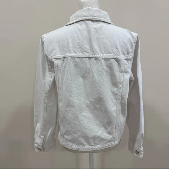 MNG Kids Girls White Denim Jacket 13–14 Years 164cm - Picture 3 of 8